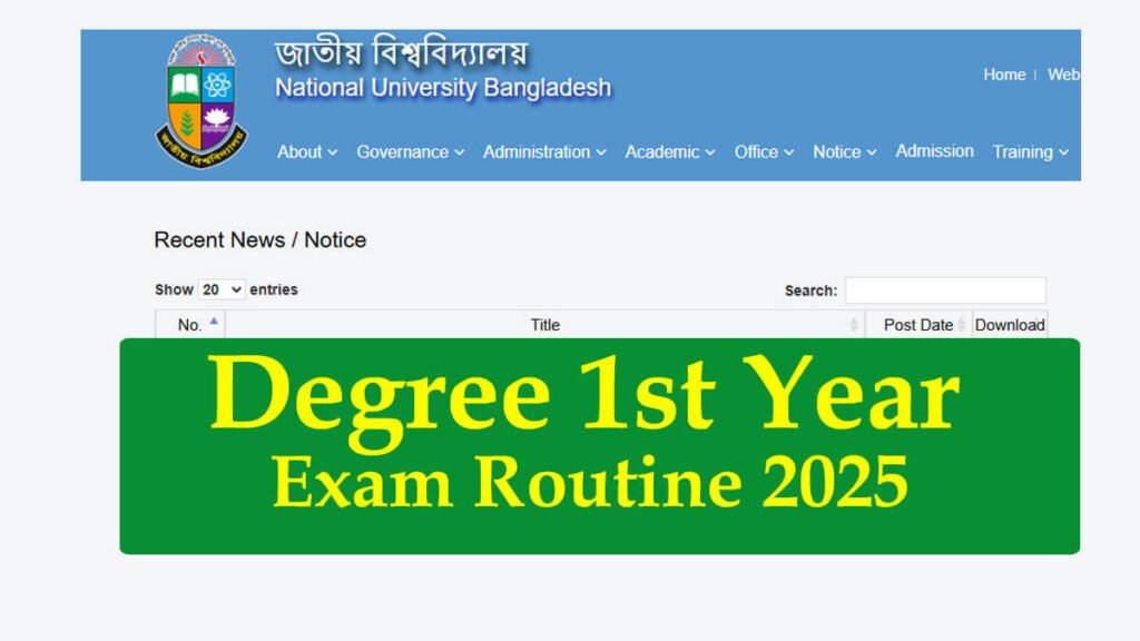 Degree 1st Year Routine 2025